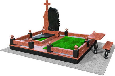 3D макет участка с лавочкой и столиком за ограждением